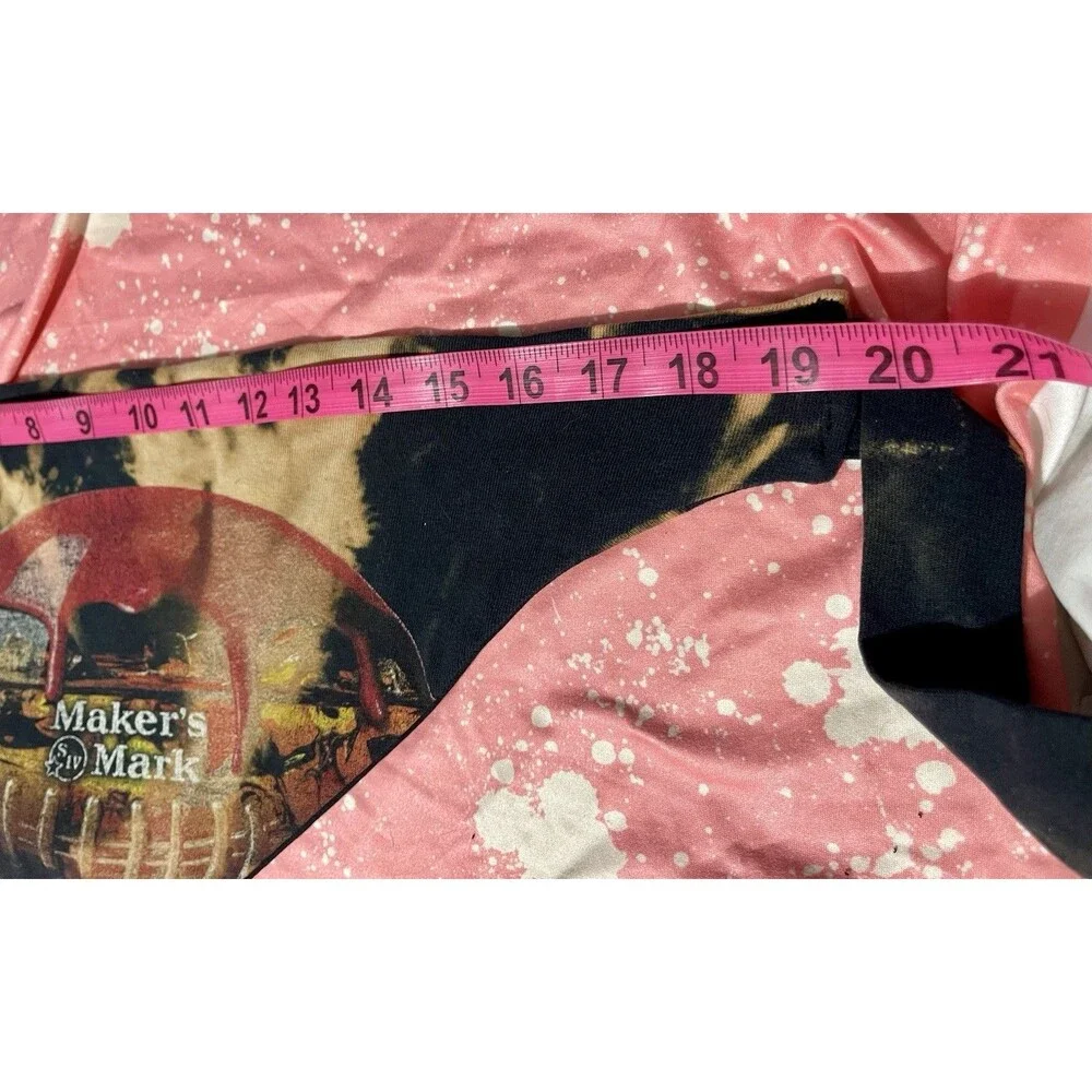 Maker's Mark Bourbon Football Bleach Tie-Dye Tie-On Dog Bandana Upcycled SzM/L